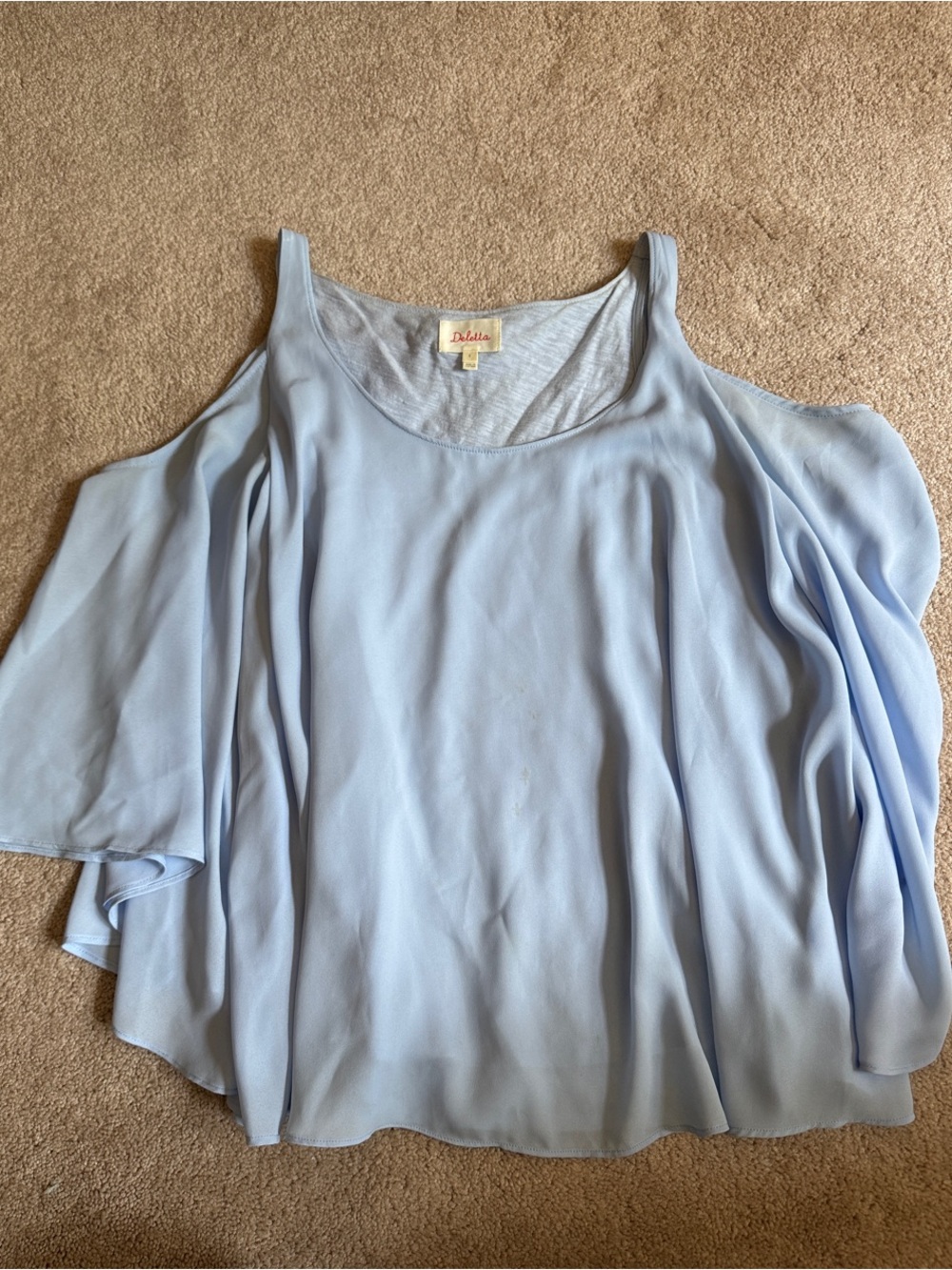 Deletta Light Blue Cold-Shoulder tank top